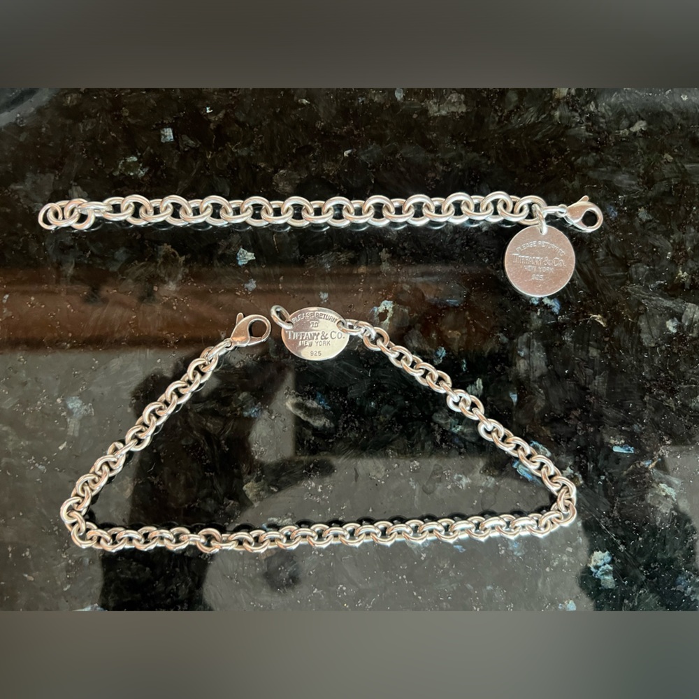 Tiffany & Co. Silver Chain BRACELET with RTT Charm
